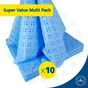 Set of 100 pcs. Perforated Super Absorbent Household Cloth in Blue ( 10 pack )