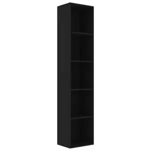 Rian Bookcase Black / 189cm H x 80cm W x 30cm D