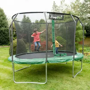 10ft x 7ft JumpPRO™ Xcite Green Oval Trampoline with Enclosure