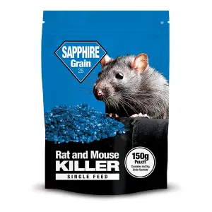 Rat Poison Bait Grains Mouse Bait Sachets Rodent Repellent Grain Bait Sachets Mouse Poison Grain Rodent Control 150g (6x25g pouch)