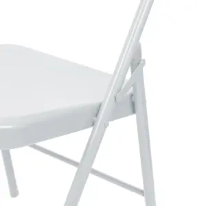 Metal Folding Chairs - Matte White - Pack of 4