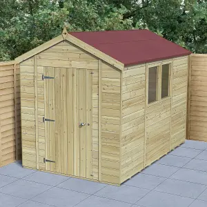 Forest Garden Timberdale 10x6 ft Apex Wooden Shed with floor (Base included) - Assembly service included