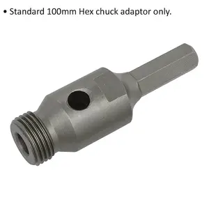 Standard 100mm Hex Chuck Adaptor - Holesaw Hole Cutter Adaptor - Drill Accessory