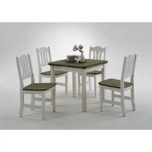 Kristel Solid Wood Dining Chair (Set of 2) White/Grey