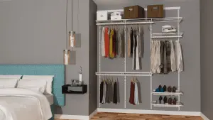 Open Wardrobe System with Shoe Storage 185cm (W) Pull Out Shoe Rack