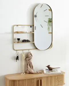 Beliani Modern Wall Mirror BRION Metal Gold