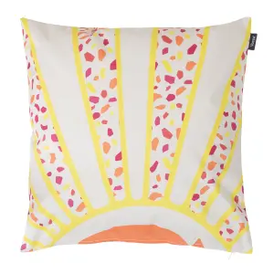 Veeva Soleil Collection Sun Rainbow and Terrazzo Set of 4 Outdoor Cushion - Collection Three