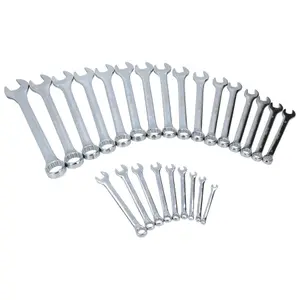 Metric MM Combination Ring Open Ended Spanners Wrench 6mm - 32mm 25pc