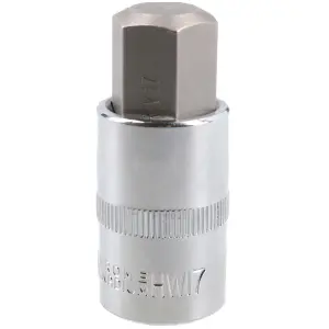 17mm Hex Bit Metric Allen Socket Male 1/2" Drive 55mm Length Strengthened Tip