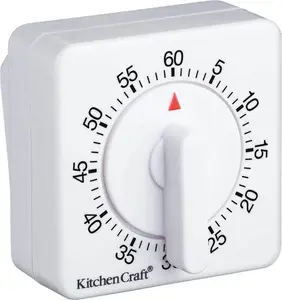 Kitchencraft Wind Up Kitchen Timer, 60 Minutes, White