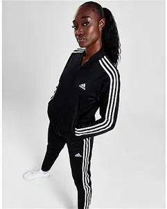 Adidas 3-Stripes Essential Tracksuit - Black - Womens - Size L -