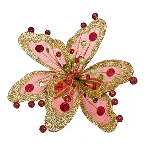 Sheer Flower Clip Shaped Ornament