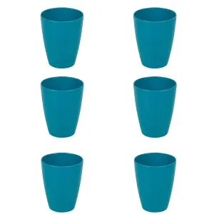 URBNLIVING 10cm Height Teal 6 Small Plastic Drinking Cups 330ml