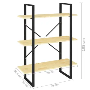 Berkfield 3-Tier Book Cabinet 80x30x105 cm Solid Pine Wood