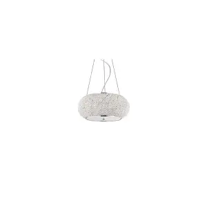 Luminosa Pasha'  6 Light Ceiling Pendant Chrome with Crystals, E14