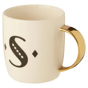 Maison by Premier Mimo Diamond Deco S Letter Monogram Mug