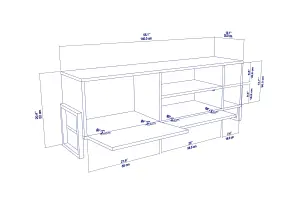 Decorotika - Utopia TV Stand TV Unit TV Cabinet with Shelves and One Cabinet