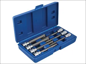 BlueSpot Tools 3/8in Drive Extra Long TORX Socket Bit Set, 7 Piece