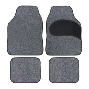 JVL Universal PVC Backed Carpet Car Mats, Endurance Set, 4 Pieces, Grey/Black