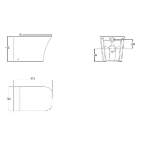 Elysium White Ceramic Back to Wall Toilet with Anti Bacterial Glaze & Soft Close Toilet Seat