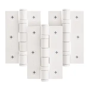 AFIT White Door Hinges - 3 Inch / 76mm  Internal Fire Door Hinges - 1.5 Pairs