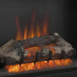 Be Modern Hagen 2kW Black Chrome effect Electric Fire (H)565mm (W)460mm (D)140mm