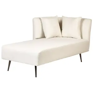 Right Hand Fabric Chaise Lounge White RIOM