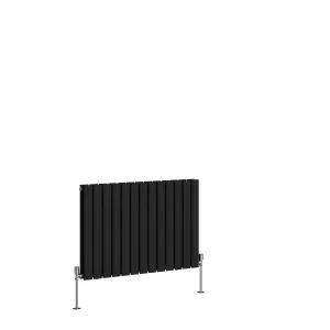 Right Radiators 600x884 mm Horizontal Double Flat Panel Designer Radiator Black