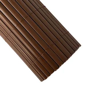 Oypla 1m x 4m Brown PVC Outdoor Garden Fencing Privacy Screen Roll