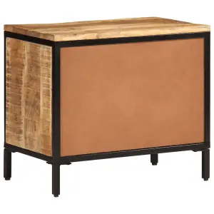 Berkfield Shoe Cabinet 60x35x53 cm Solid Rough Wood Mango