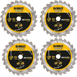 4 X Dewalt DT99560 165mm x 20mm 24T Extreme Runtime FlexVolt Plunge Saw Blades