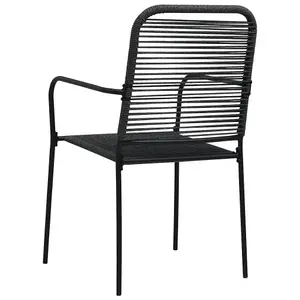 Berkfield Garden Chairs 2 pcs Cotton Rope and Steel Black