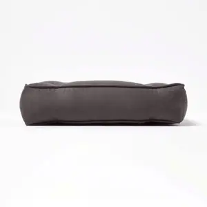 Homescapes Grey Faux Suede Coccyx Cushion with Ties