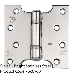 PAIR 102 x 127 x 3mm Parliament Hinge Bright Stainless Steel Internal Door