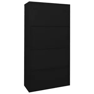 Berkfield Office Cabinet with Sliding Door Black 90x40x180 cm Steel