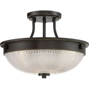 Elstead Mantle 2 Light Semi-Flush - Palladian Bronze, E27