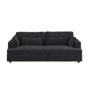 Solace+Co Drew 3 Seater Chenille Sofa - Charcoal