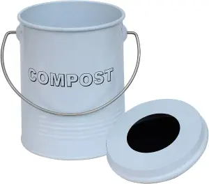 simpa 3L White Compost Food Waste Recycling Bin Caddy