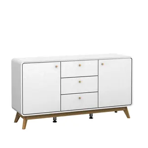 Justine 140Cm Wide 3 Drawer Sideboard White