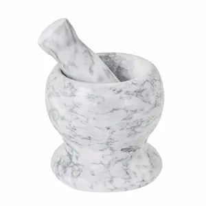 Argon Tableware - Marble Pestle & Mortar Set - 13cm - Grey