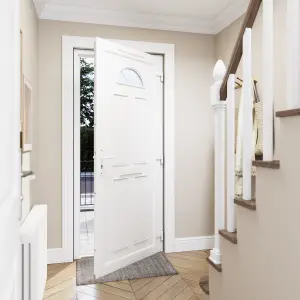 Fortia Lorne Clear Glazed White LH External Front Door set, (H)2085mm (W)840mm