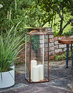 Hampton Tall Lantern in Copper H60cm W25cm