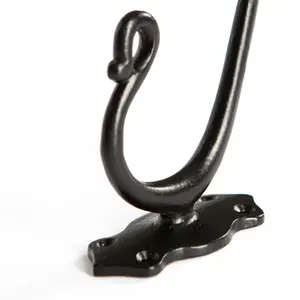 Hammer & Tongs - Curly Hat & Coat Hook - W40mm x H140mm - Black