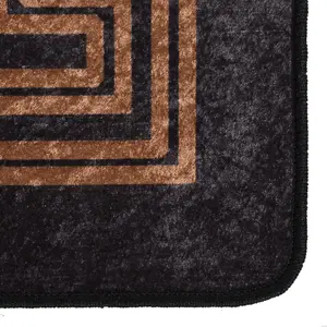 Rug Washable Black and Gold 400x300 cm Anti Slip