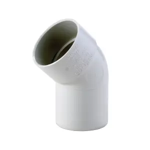 FloPlast White Solvent weld 45° Waste pipe Conversion bend (Dia)40mm