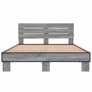 Berkfield Bed Frame without Mattress Grey Sonoma 135x190 cm Double