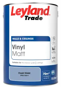 Leyland Trade Vinyl Matt Walls & Ceilings Emulsion Paint Fresh Violet (PPG1166-4) 5L