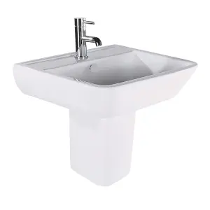 Astral White Close Coupled Toilet & Semi Pedestal Basin Set