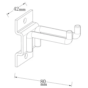 GoodHome Rand Powder-coated Black Small Tool hook (W)42mm