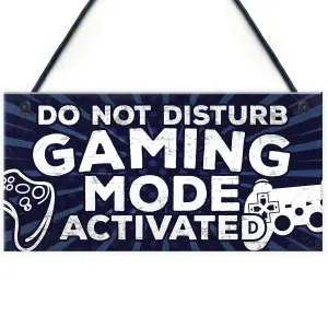 Red Ocean Novelty Gaming Do Not Disturb Bedroom Door Sign Birthday Christmas Gamer Gift For Brother Son Dad Him